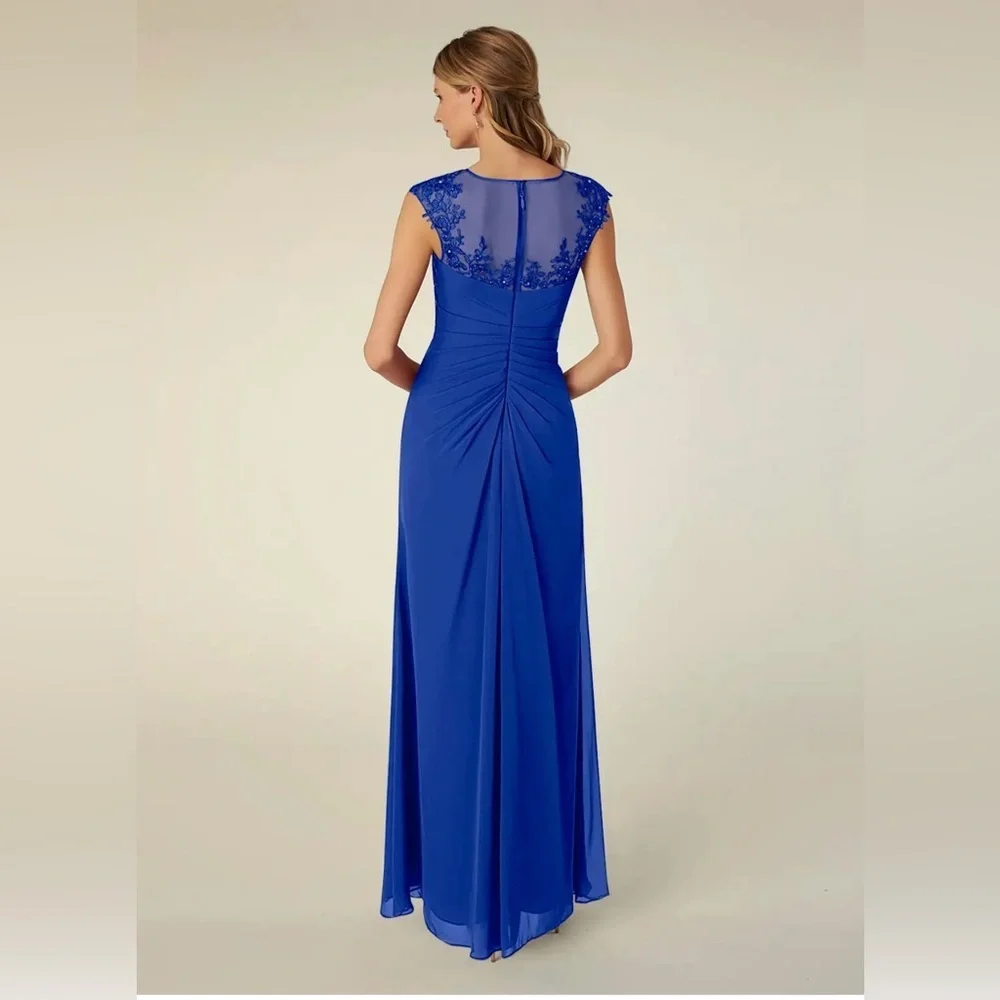 JJ’S house Royal Blue A-Line Sequins Chiffon maxi Dress Size:XL - Picture 4 of 16